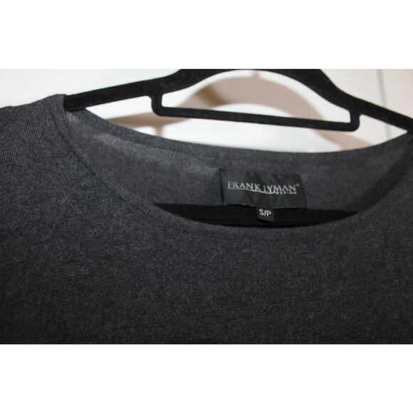 Frank Lyman Charcoal Gray Fringed Poncho Style Pullover Sweater sz S - Picture 4 of 4